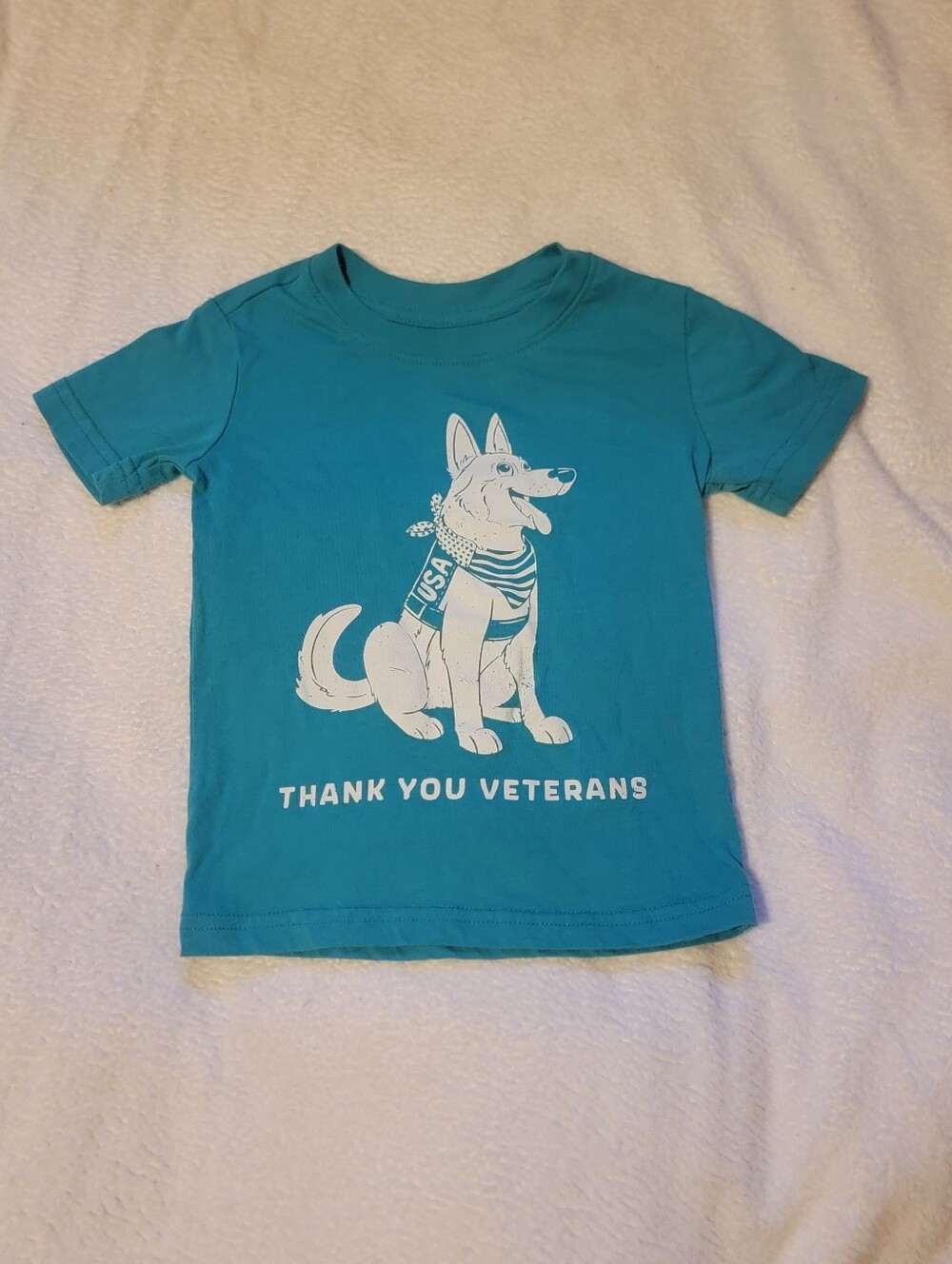 Sonoma Community Teal " Thank You Veterans" Short Sleve T-Shirt 2T